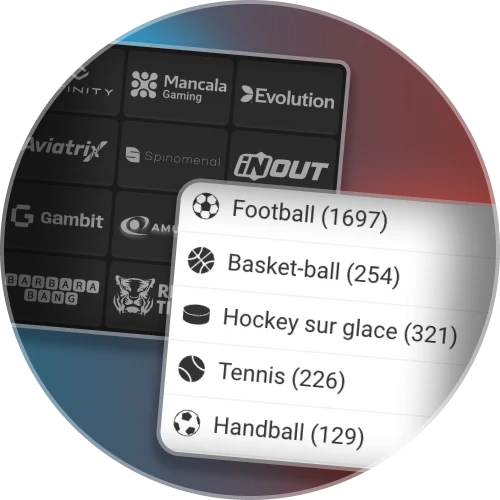 Megapari propose des milliers d'événements sportifs et de jeux de casino.