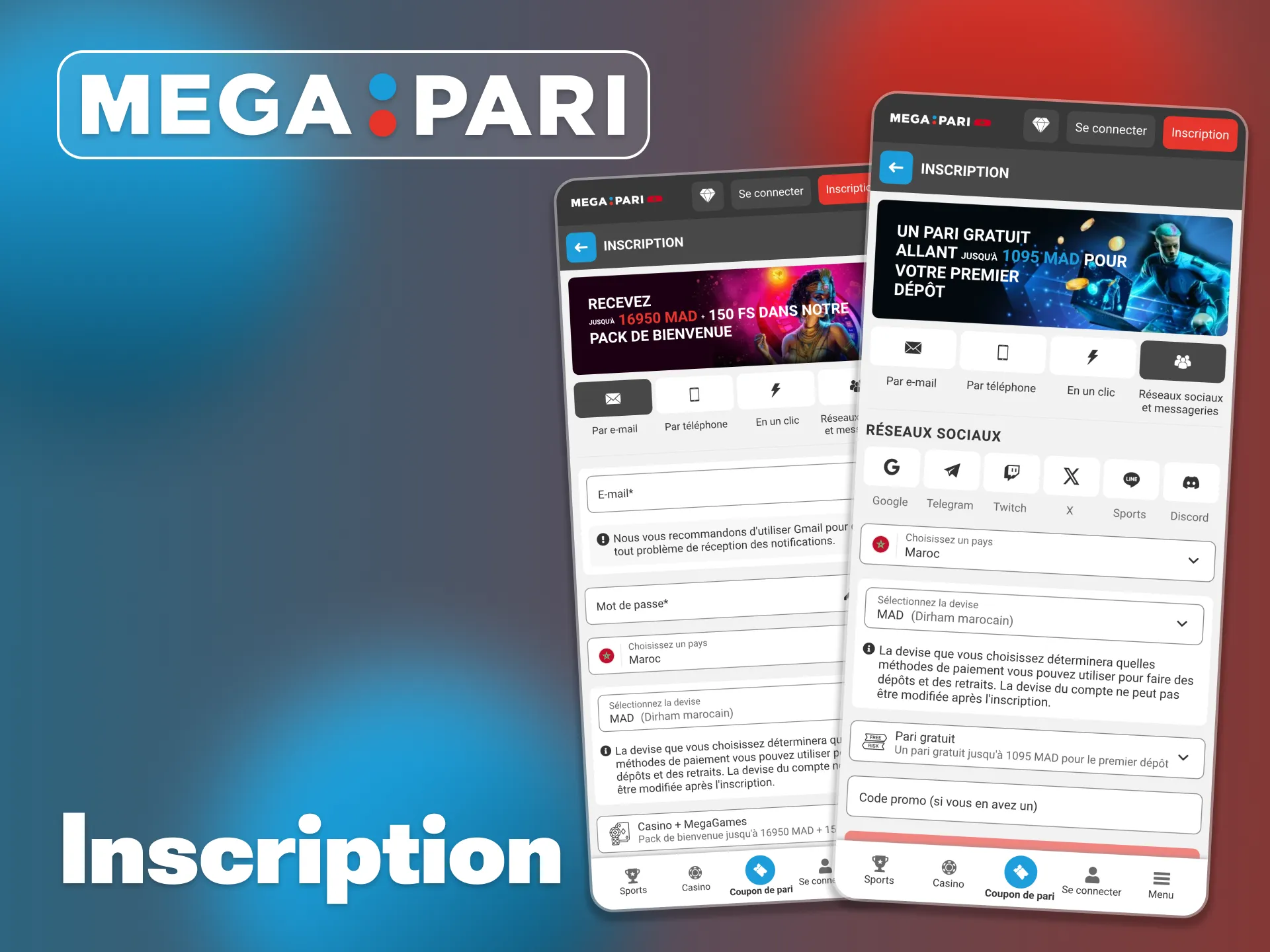 Complétez votre inscription sur Megapari via l'application.