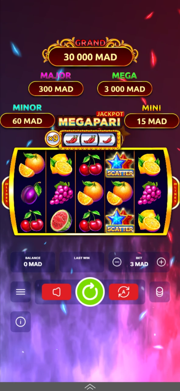 Lancez le jeu sur Megapari et gagnez gros.