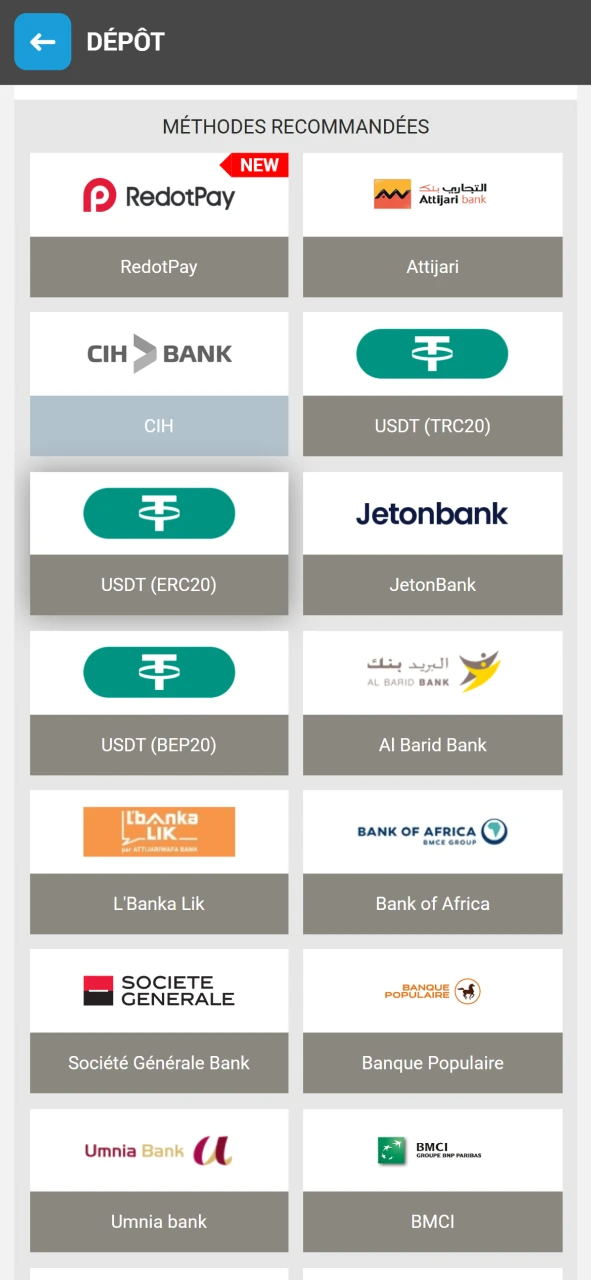 Pour jouer au casino sur Megapari, rechargez votre solde.