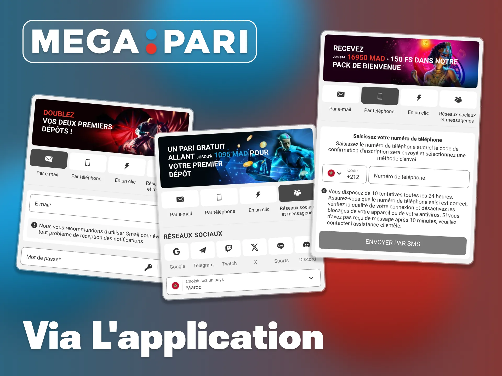 L'application Megapari offre un accès plus rapide aux fonctionnalités clés.