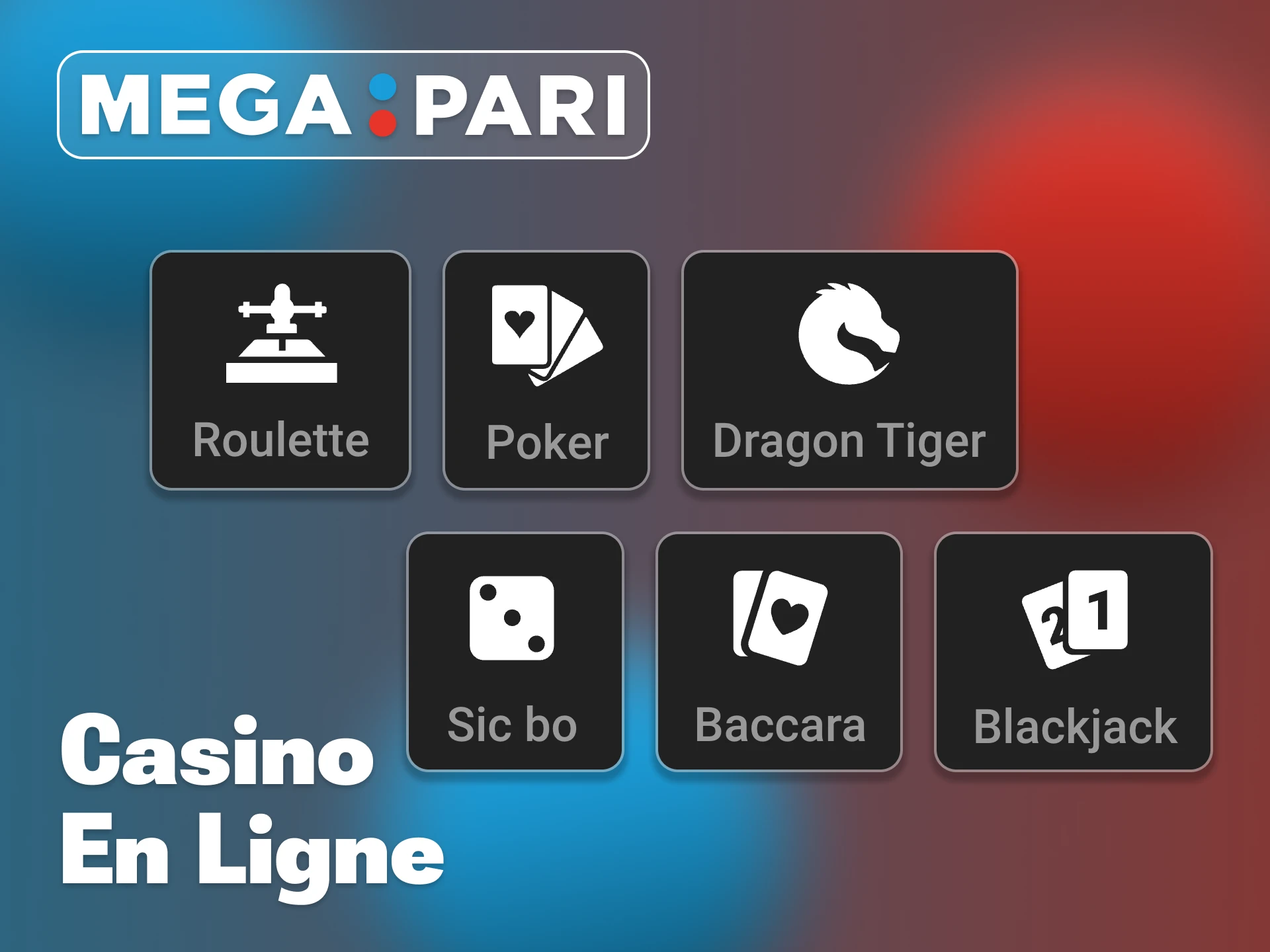 Megapari propose une gamme complète de jeux de table.