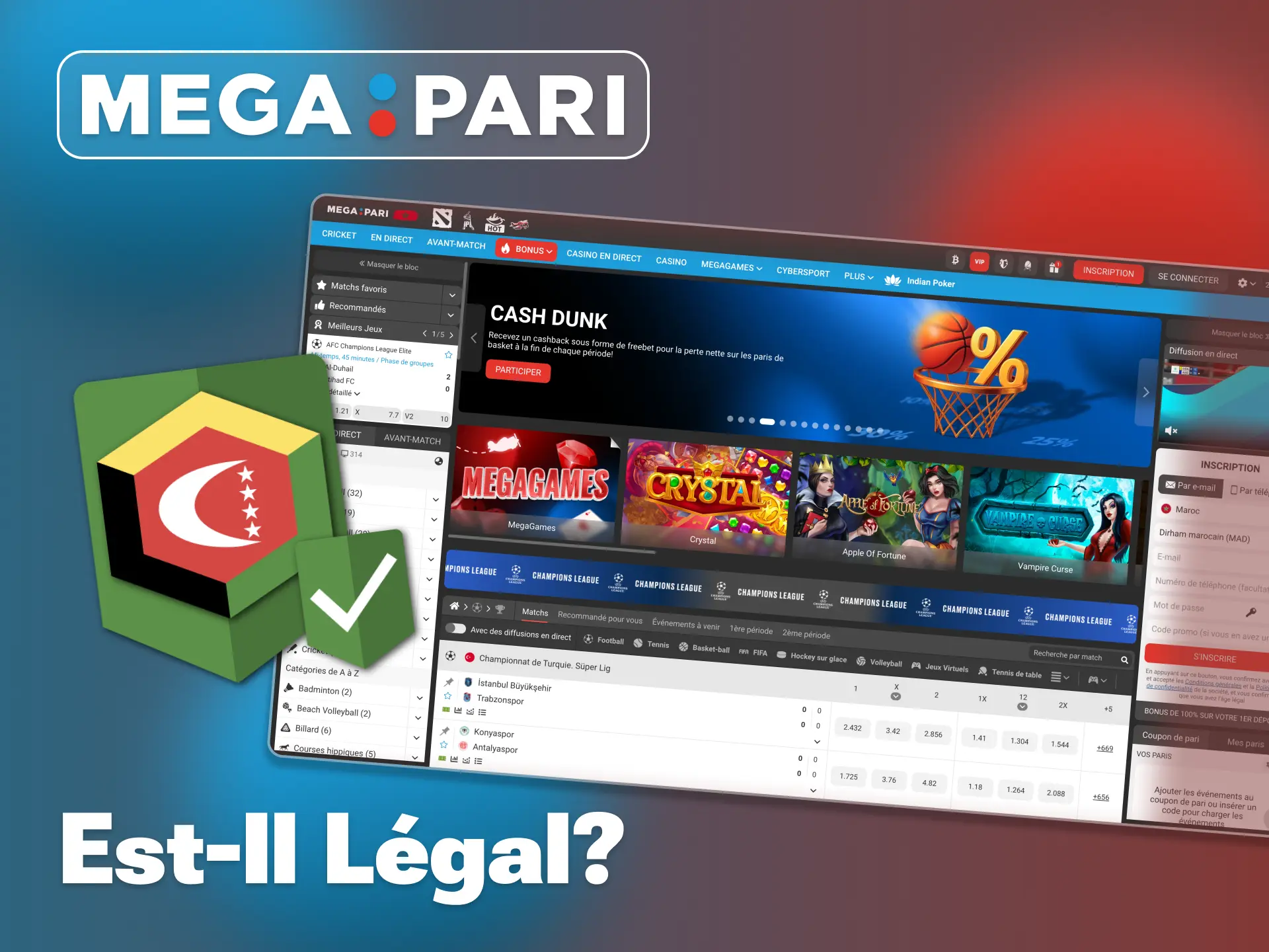 La plateforme officielle Megapari opère légalement sous licence d'Anjouan.