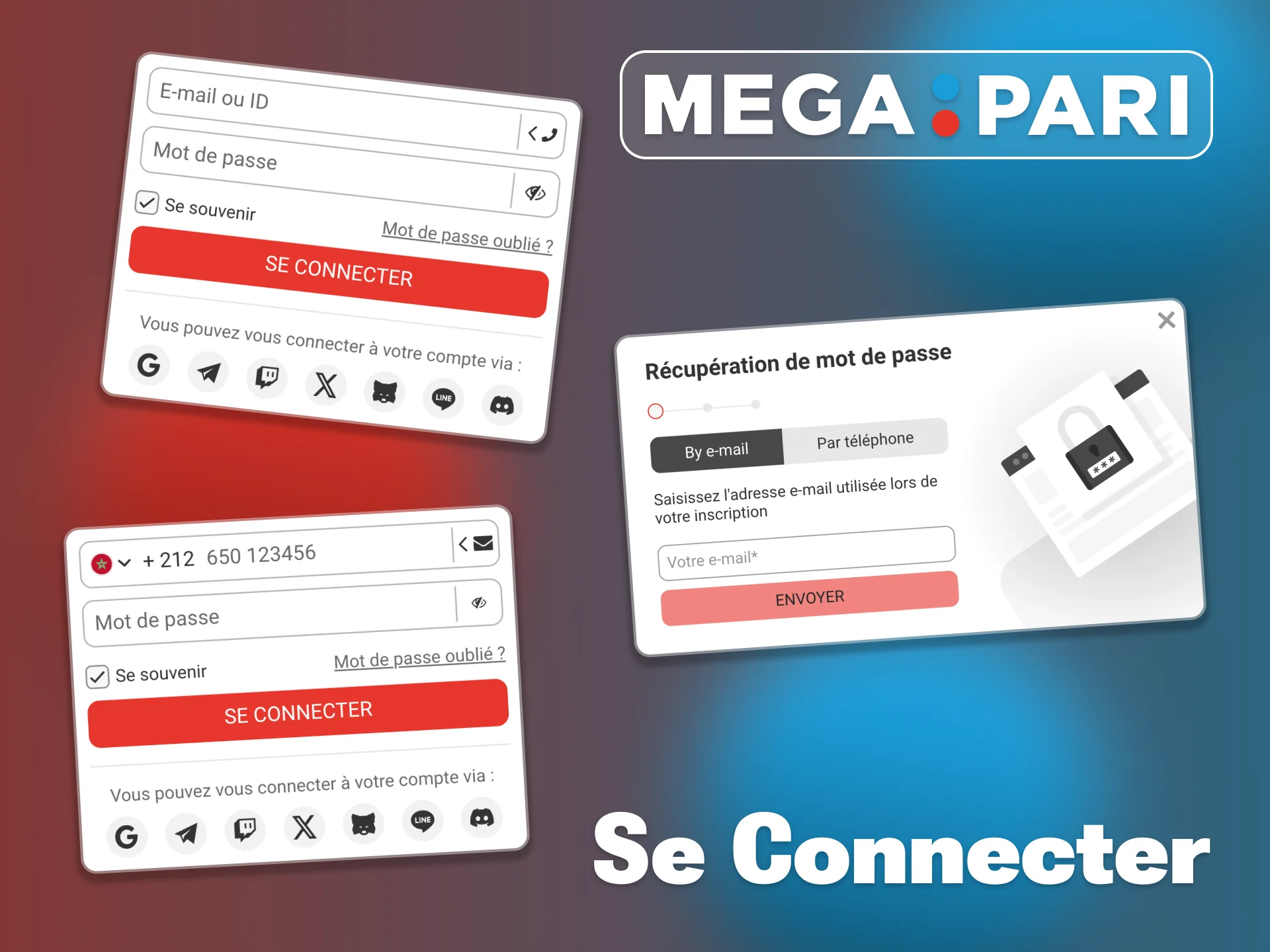 Connectez-vous au site Web Megapari à l'aide de vos identifiants.