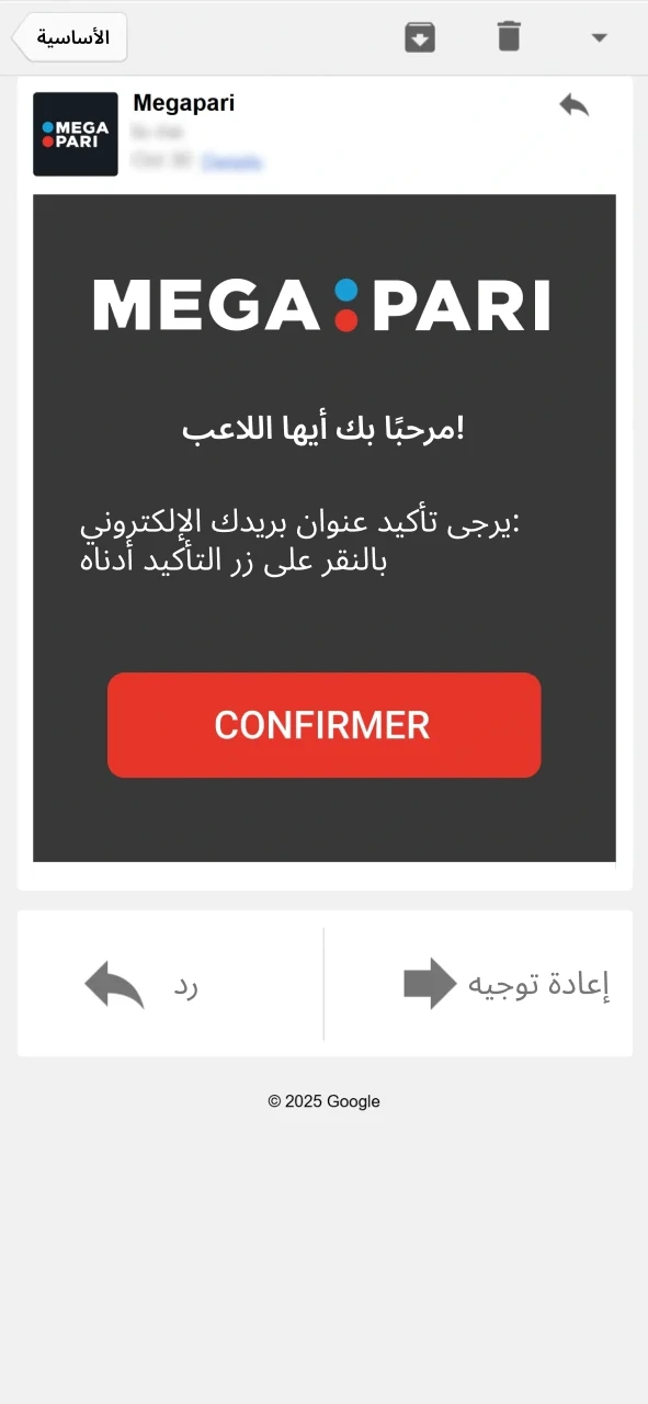 تحقق من حساب Megapari الخاص بك.